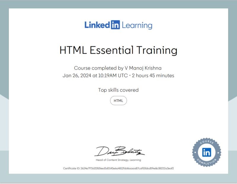 HTML Essential Training - LinkedIn Learning