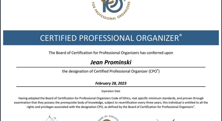 Free Professional Organizer Certification Online