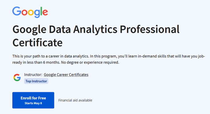 What is Google Data Analytics Professional Certificate